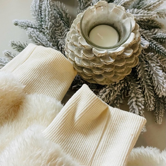 EE:SOME Oversized Fur Sherpa Hooded Open Front Cardigan Jacket Ivory Cream - Picture 11 of 14